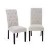 Modern Elegant Light Beige Button-Tufted Upholstered Fabric Dining Chair 2-Pieces Set by Siavonce -OS Home Sales Shop light beige siavonce dining chairs dj y w21237515 64 1000
