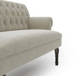 26.77 in W Square Arm Linen Straight Sofa Light Beige Wooden Legs by Siavonce -OS Home Sales Shop light beige siavonce sofas couches gt y wf282361aa fa 1000