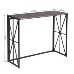 39.4 in. Long Light Wood Color Foldable Computer Desk Console Table with Metal Frame by Siavonce -OS Home Sales Shop light wood color black siavonce computer desks d y d0102hpyljg c3 1000