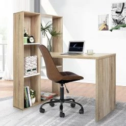 19.7 in. Width 2 in 1 Light Wood Color L-Shape Desktop Computer Desk With Shelves by Siavonce -OS Home Sales Shop light wood color siavonce computer desks d y d0102hpy6tu 31 1000