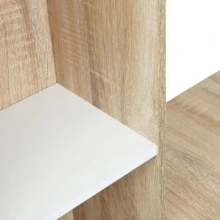 19.7 in. Width 2 in 1 Light Wood Color L-Shape Desktop Computer Desk With Shelves by Siavonce -OS Home Sales Shop light wood color siavonce computer desks d y d0102hpy6tu 4f 1000