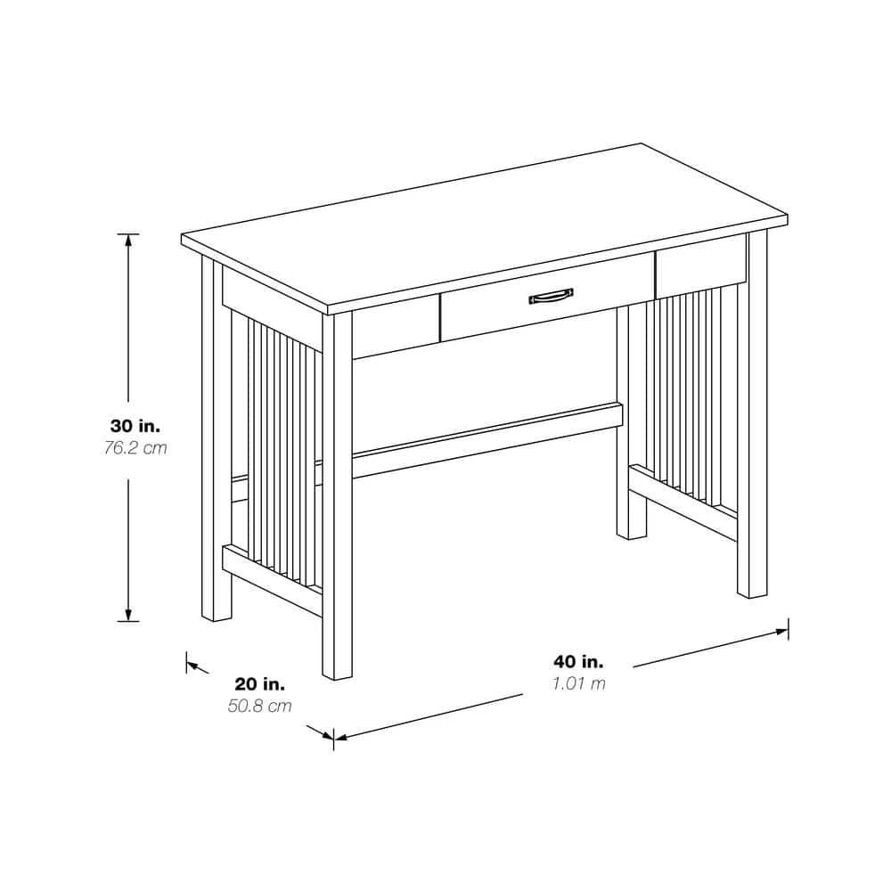 Sierra 40 in. Rectangular Mission Ash Wood Veneer 1-Drawer Writing Desk with Pencil Drawer by OS Home and Office Furniture 8 Sierra 40 in. Rectangular Mission Ash Wood Veneer 1-Drawer Writing Desk with Pencil Drawer by OS Home and Office Furniture - Image 6