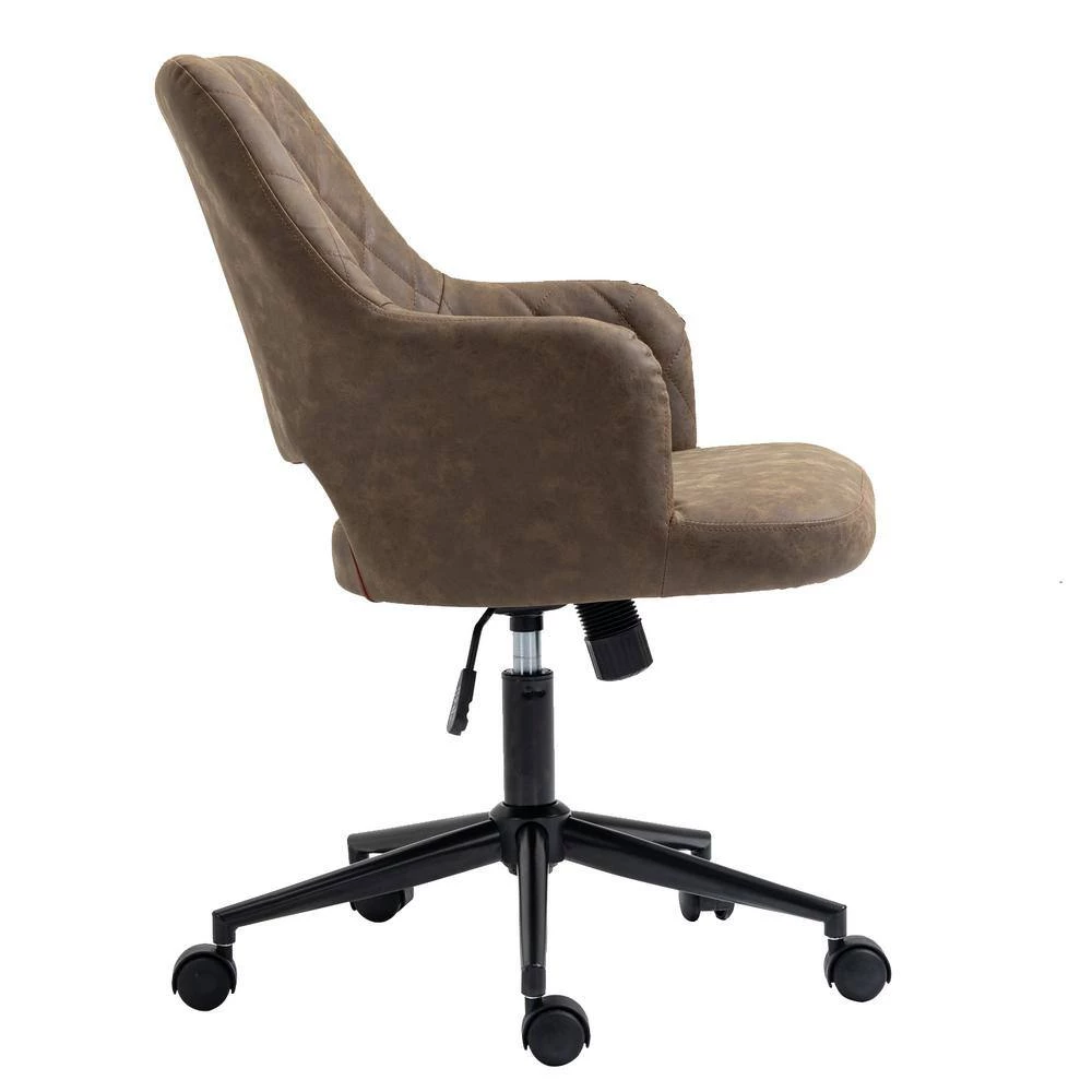 Home Office Mocha Faux Leather Home Office Chair with Arms by OS Home and Office Furniture 4 Home Office Mocha Faux Leather Home Office Chair with Arms by OS Home and Office Furniture - Image 2
