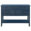 45 in. Navy Blue Modern Rectangle Console Table Sofa Table for Living Room with 7 Drawers and 1 Shelf by Siavonce 2 45 in. Navy Blue Modern Rectangle Console Table Sofa Table for Living Room with 7 Drawers and 1 Shelf by Siavonce -OS Home Sales Shop navy blue siavonce console tables u y wf197822aav 64 1000