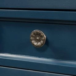 45 in. Navy Blue Modern Rectangle Console Table Sofa Table for Living Room with 7 Drawers and 1 Shelf by Siavonce -OS Home Sales Shop navy blue siavonce console tables u y wf197822aav 66 1000