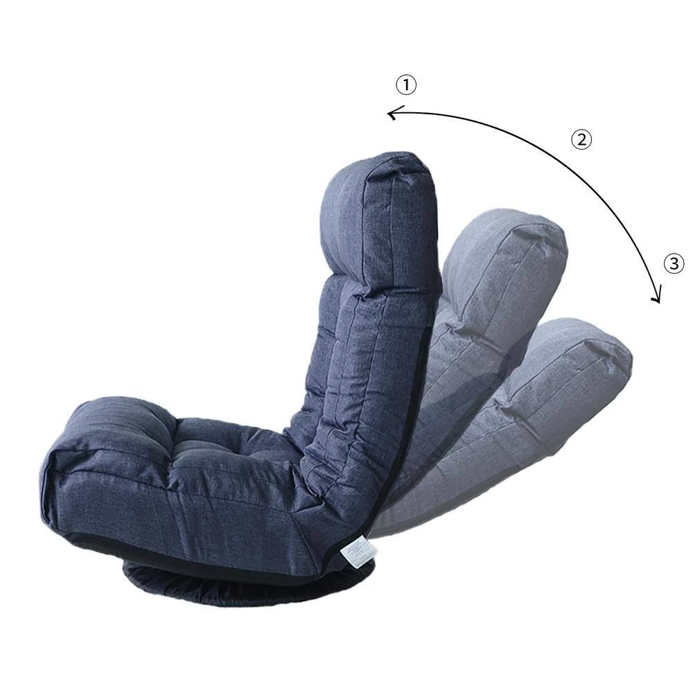 35.8 in. H Navy Blue Soft Fabric Adjustable Reclining Chair/Sofa by Siavonce 4 35.8 in. H Navy Blue Soft Fabric Adjustable Reclining Chair/Sofa by Siavonce - Image 2