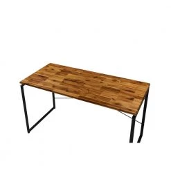 22 in. W Rectangular Oak & Black Color Wood Writing Desk with Metal Open Frame by Siavonce -OS Home Sales Shop oak black color siavonce writing desks dj y 92910 77 1000