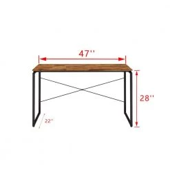 22 in. W Rectangular Oak & Black Color Wood Writing Desk with Metal Open Frame by Siavonce -OS Home Sales Shop oak black color siavonce writing desks dj y 92910 c3 1000