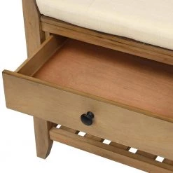 39 in. L x 14 in. W x 19.8 in. H Old Pine Shoe Rack Multipurpose Entryway Storage Bench with Cushioned Seat and Drawers by Siavonce -OS Home Sales Shop old pine siavonce bedroom benches tm y wf195d op 76 1000