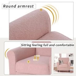 Pink Upholstered Accent Chair Armchair Living Room Chair With Solid Wood Legs by Siavonce -OS Home Sales Shop pink siavonce accent chairs u y pp282554aap 1f 1000