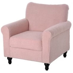 Pink Upholstered Accent Chair Armchair Living Room Chair With Solid Wood Legs by Siavonce -OS Home Sales Shop pink siavonce accent chairs u y pp282554aap 40 1000