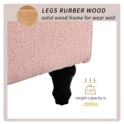 Pink Upholstered Accent Chair Armchair Living Room Chair With Solid Wood Legs by Siavonce -OS Home Sales Shop pink siavonce accent chairs u y pp282554aap 76 1000