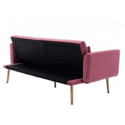 68.5 in. Flared Arm Accent Velvet Straight Sofa Loveseat Sofa with Metal Feet Pink by Siavonce 14 68.5 in. Flared Arm Accent Velvet Straight Sofa Loveseat Sofa with Metal Feet Pink by Siavonce -OS Home Sales Shop pink siavonce sofas couches cm y w39532074 66 1000