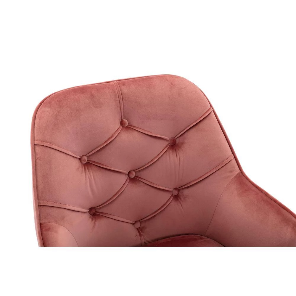 Modern Pink Velvet Swivel Arm Shell Chair Leisure Chair Living Room Office Chair by Siavonce 8 Modern Pink Velvet Swivel Arm Shell Chair Leisure Chair Living Room Office Chair by Siavonce - Image 6