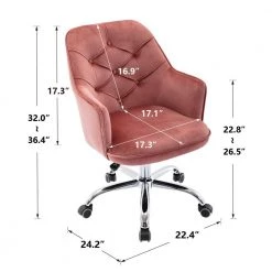 Modern Pink Velvet Swivel Arm Shell Chair Leisure Chair Living Room Office Chair by Siavonce 17 Modern Pink Velvet Swivel Arm Shell Chair Leisure Chair Living Room Office Chair by Siavonce -OS Home Sales Shop pink siavonce task chairs cm y w39537646 c3 1000