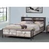 Rustic Collection Brown Reclaimed Barn Wood Laminate Queen Platform Bed with Bookcase Head and Storage Foot Board by OS Home and Office Furniture -OS Home Sales Shop reclaimed barn wood os home and office furniture platform beds 41103k 64 1000