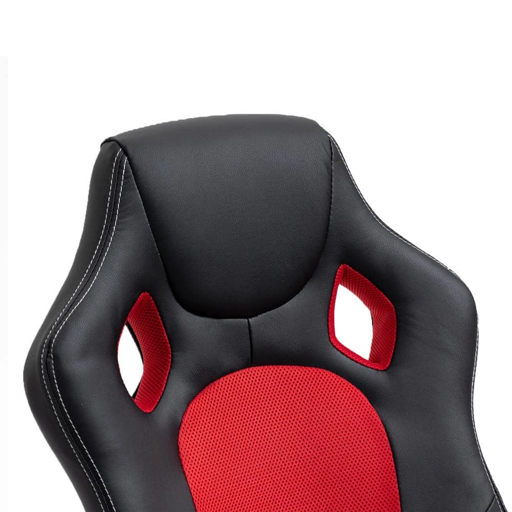 Gamers Red Faux Leather and Mesh Home Office Chair with Arms by OS Home and Office Furniture 8 Gamers Red Faux Leather and Mesh Home Office Chair with Arms by OS Home and Office Furniture - Image 6