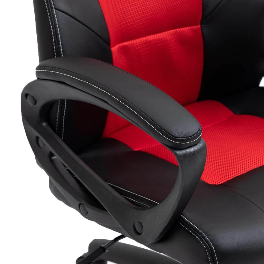 Gamers Red Faux Leather and Mesh Home Office Chair with Arms by OS Home and Office Furniture 9 Gamers Red Faux Leather and Mesh Home Office Chair with Arms by OS Home and Office Furniture - Image 7