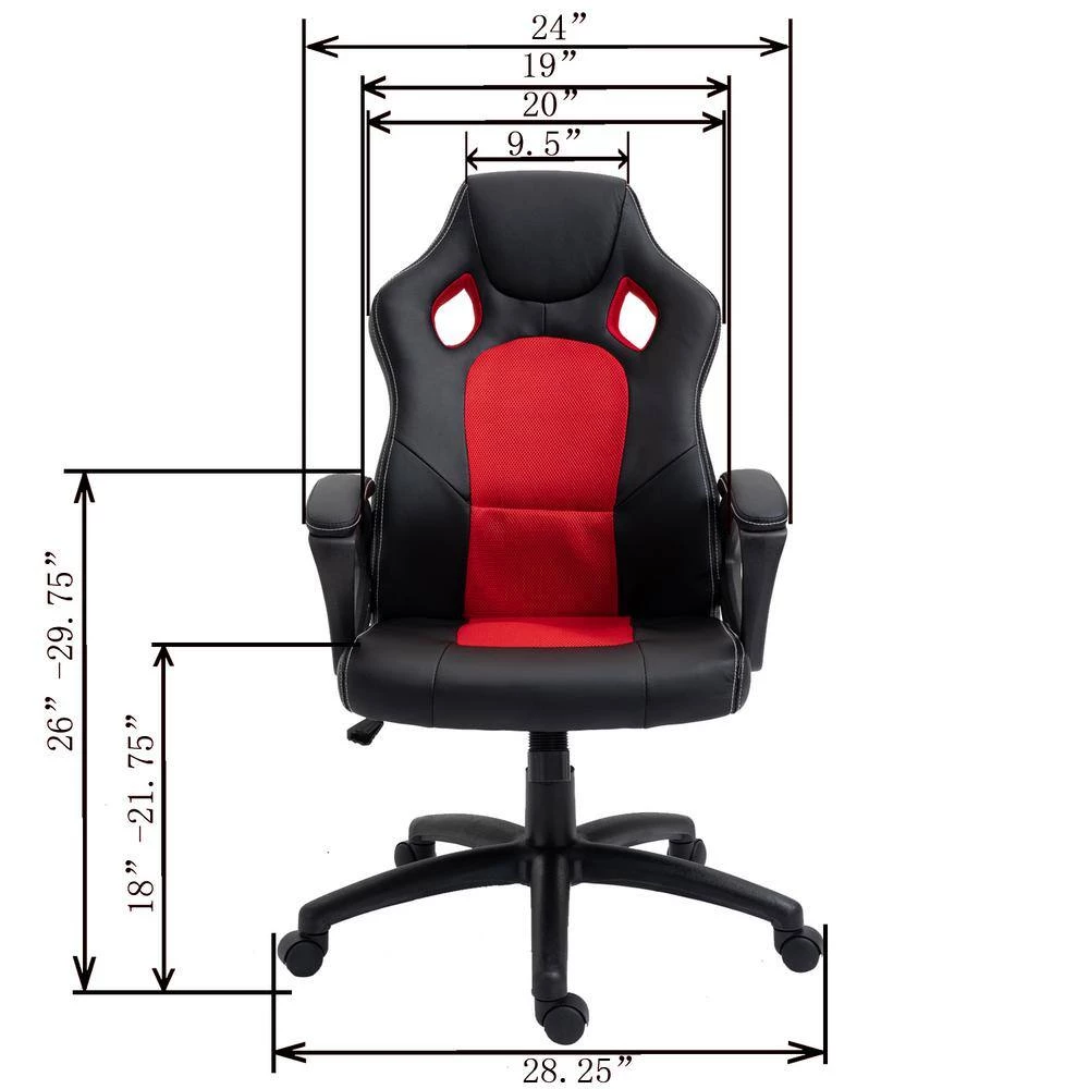 Gamers Red Faux Leather and Mesh Home Office Chair with Arms by OS Home and Office Furniture 10 Gamers Red Faux Leather and Mesh Home Office Chair with Arms by OS Home and Office Furniture - Image 8