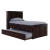 Mission Espresso Brown Twin Sized Captains Bookcase Bed with 3-Drawers and a Twin Trundle by OS Home and Office Furniture -OS Home Sales Shop rich espresso os home and office furniture kids beds 82920k3 22 64 1000