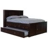 Mission Espresso Brown Full Sized Captains Bookcase Bed with 3-Drawers and a Twin Trundle by OS Home and Office Furniture -OS Home Sales Shop rich espresso os home and office furniture kids beds 82921k3 22 64 1000