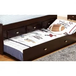 Mission Espresso Brown Twin Sized Bookcase Daybed with 3-Drawers and a Twin Trundle by OS Home and Office Furniture -OS Home Sales Shop rich espresso os home and office furniture kids beds 82922k3 22 44 1000
