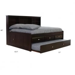 Mission Espresso Brown Full Sized Bookcase Daybed with 3-Drawers and a Twin Trundle by OS Home and Office Furniture -OS Home Sales Shop rich espresso os home and office furniture kids beds 82923k3 22 4f 1000