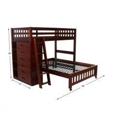 Rich Merlot Series Rich Red Merlot Twin Size Over Full Size Bunkbed with Drawers by OS Home and Office Furniture -OS Home Sales Shop rich merlot os home and office furniture bunk beds 2805 4f 1000