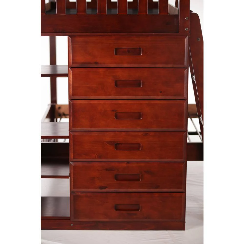 Rich Merlot Mission Twin Over Full Loft Bed with 6-Drawers by OS Home and Office Furniture 7 Rich Merlot Mission Twin Over Full Loft Bed with 6-Drawers by OS Home and Office Furniture - Image 5