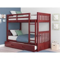 Rich Merlot Series Rich Red Merlot Twin Size Over Twin Size Bunkbed with Trundle Bed by OS Home and Office Furniture 17 Rich Merlot Series Rich Red Merlot Twin Size Over Twin Size Bunkbed with Trundle Bed by OS Home and Office Furniture -OS Home Sales Shop rich merlot os home and office furniture bunk beds 2810 trund 31 1000