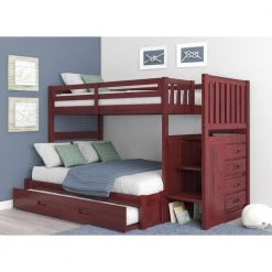 Rich Merlot Mission Twin Over Full Staircase Bunkbed with Twin Trundle by OS Home and Office Furniture 19 Rich Merlot Mission Twin Over Full Staircase Bunkbed with Twin Trundle by OS Home and Office Furniture -OS Home Sales Shop rich merlot os home and office furniture bunk beds 2817tftru 22 31 1000