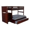 Rich Merlot Mission Twin Over Full Staircase Bunkbed with Twin Trundle by OS Home and Office Furniture