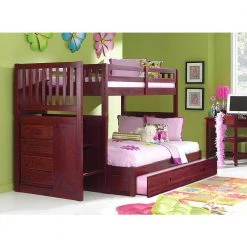 Rich Merlot Mission Twin Over Full Staircase Bunkbed with Twin Trundle by OS Home and Office Furniture 13 Rich Merlot Mission Twin Over Full Staircase Bunkbed with Twin Trundle by OS Home and Office Furniture -OS Home Sales Shop rich merlot os home and office furniture bunk beds 2817tftru 22 c3 1000