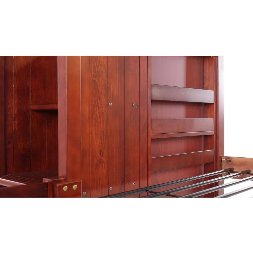 Rich Merlot Mission Twin Over Full Staircase Bunkbed with Twin Trundle by OS Home and Office Furniture 9 Rich Merlot Mission Twin Over Full Staircase Bunkbed with Twin Trundle by OS Home and Office Furniture - Image 7