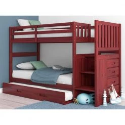 Rich Merlot Mission Merlot Finished Twin Over Twin Staircase Bunkbed with Twin Trundle by OS Home and Office Furniture 12 Rich Merlot Mission Merlot Finished Twin Over Twin Staircase Bunkbed with Twin Trundle by OS Home and Office Furniture -OS Home Sales Shop rich merlot os home and office furniture bunk beds 2817tttru 22 c3 1000