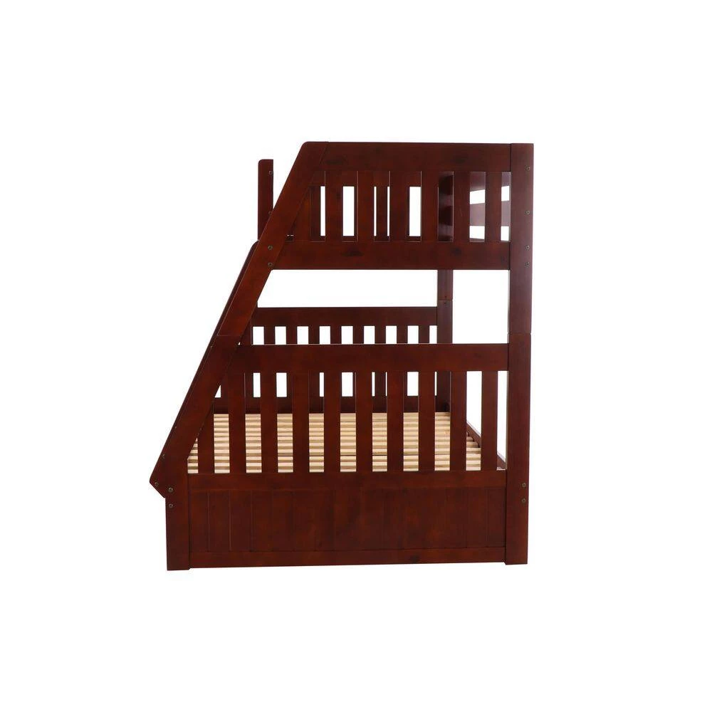 Rich Merlot Series Rich Red Merlot Twin Size Over Full Size Bunkbed with 3-Drawer Drawers by OS Home and Office Furniture 4 Rich Merlot Series Rich Red Merlot Twin Size Over Full Size Bunkbed with 3-Drawer Drawers by OS Home and Office Furniture - Image 2