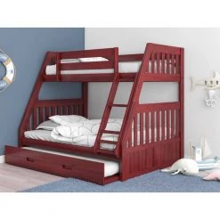 Rich Merlot Series Mahogany Finish Twin Size Over Full Size Bunkbed with Trundle Bed by OS Home and Office Furniture 12 Rich Merlot Series Mahogany Finish Twin Size Over Full Size Bunkbed with Trundle Bed by OS Home and Office Furniture -OS Home Sales Shop rich merlot os home and office furniture bunk beds 2818 trund c3 1000