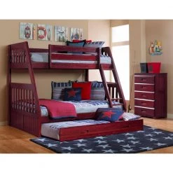 Rich Merlot Series Mahogany Finish Twin Size Over Full Size Bunkbed with Trundle Bed by OS Home and Office Furniture 16 Rich Merlot Series Mahogany Finish Twin Size Over Full Size Bunkbed with Trundle Bed by OS Home and Office Furniture -OS Home Sales Shop rich merlot os home and office furniture bunk beds 2818 trund fa 1000