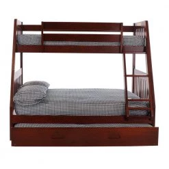 Rich Merlot Mission Twin Over Full Bunkbed with Twin Trundle by OS Home and Office Furniture -OS Home Sales Shop rich merlot os home and office furniture bunk beds 2819tru 22 1f 1000
