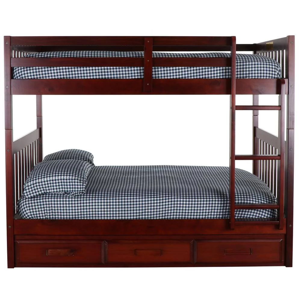 Rich Merlot Series Rich Merlot Full Size over Full Size Bunkbed with 3-Drawer Drawers by OS Home and Office Furniture 6 Rich Merlot Series Rich Merlot Full Size over Full Size Bunkbed with 3-Drawer Drawers by OS Home and Office Furniture - Image 4