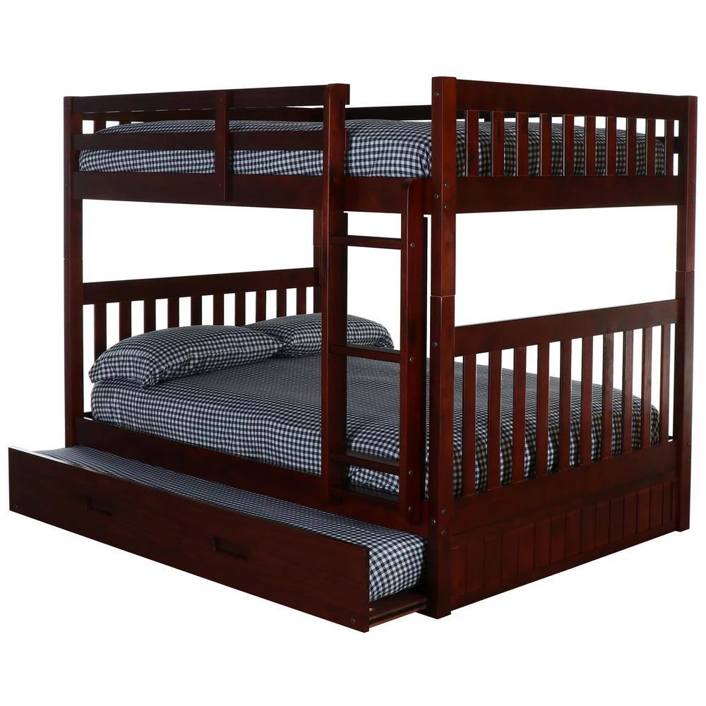 Rich Merlot Series Rich Red Merlot Full Size Over Full Size Bunkbed with Trundle Bed by OS Home and Office Furniture 7 Rich Merlot Series Rich Red Merlot Full Size Over Full Size Bunkbed with Trundle Bed by OS Home and Office Furniture - Image 5