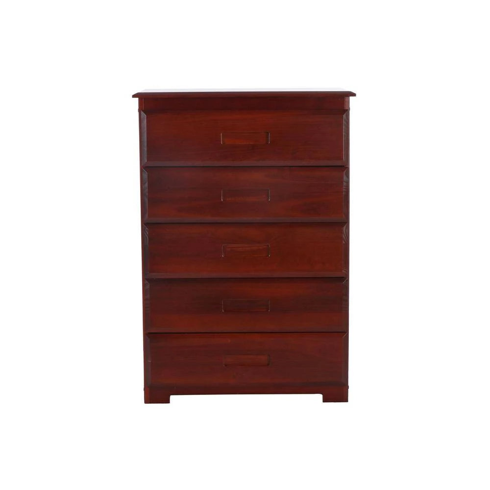5-Drawer Rich Merlot Mission Chest of Drawers 30 in. W x 43 in. H by OS Home and Office Furniture 5 5-Drawer Rich Merlot Mission Chest of Drawers 30 in. W x 43 in. H by OS Home and Office Furniture - Image 3