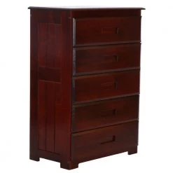 Rich Merlot Series 5-Drawer Rich Merlot Chest of Drawers 30 in. W x 43 in. H x 17 in. D by OS Home and Office Furniture