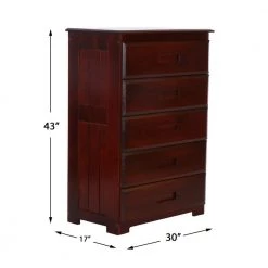Rich Merlot Series 5-Drawer Rich Merlot Chest of Drawers 30 in. W x 43 in. H x 17 in. D by OS Home and Office Furniture -OS Home Sales Shop rich merlot os home and office furniture chest of drawers 82855kd 77 1000
