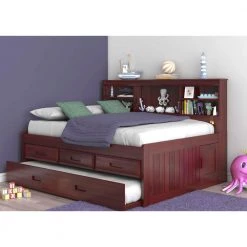 Rich Merlot Series Rich Merlot Full Size Daybed with 3-Drawers and Twin Size Trundle Bed by OS Home and Office Furniture -OS Home Sales Shop rich merlot os home and office furniture daybeds 2823 k3 kd c3 1000