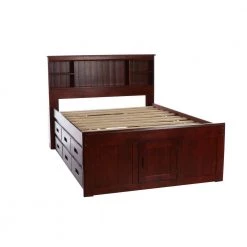 Merlot Mission Brown Full Sized Captains Bookcase Bed with Twelve-Drawers by OS Home and Office Furniture -OS Home Sales Shop rich merlot os home and office furniture kids beds 82821k12 22 44 1000