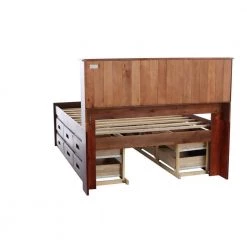 Merlot Mission Brown Full Sized Captains Bookcase Bed with Twelve-Drawers by OS Home and Office Furniture -OS Home Sales Shop rich merlot os home and office furniture kids beds 82821k12 22 fa 1000