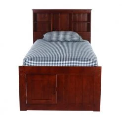 Merlot Mission Brown Full Sized Captains Bookcase Bed with 3-Drawers and a Twin Trundle by OS Home and Office Furniture -OS Home Sales Shop rich merlot os home and office furniture kids beds 82821k3 22 76 1000
