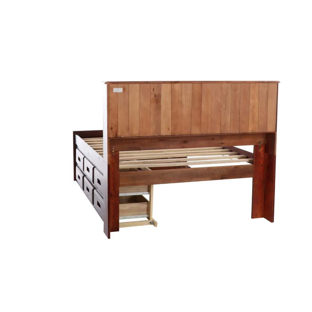 Merlot Mission Brown Full Sized Captains Bookcase Bed with 6-Drawers by OS Home and Office Furniture 8 Merlot Mission Brown Full Sized Captains Bookcase Bed with 6-Drawers by OS Home and Office Furniture - Image 6