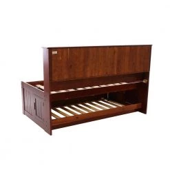 Merlot Mission Brown Twin Sized Bookcase Daybed with 3-Drawers and a Twin Trundle by OS Home and Office Furniture -OS Home Sales Shop rich merlot os home and office furniture kids beds 82822k3 22 fa 1000